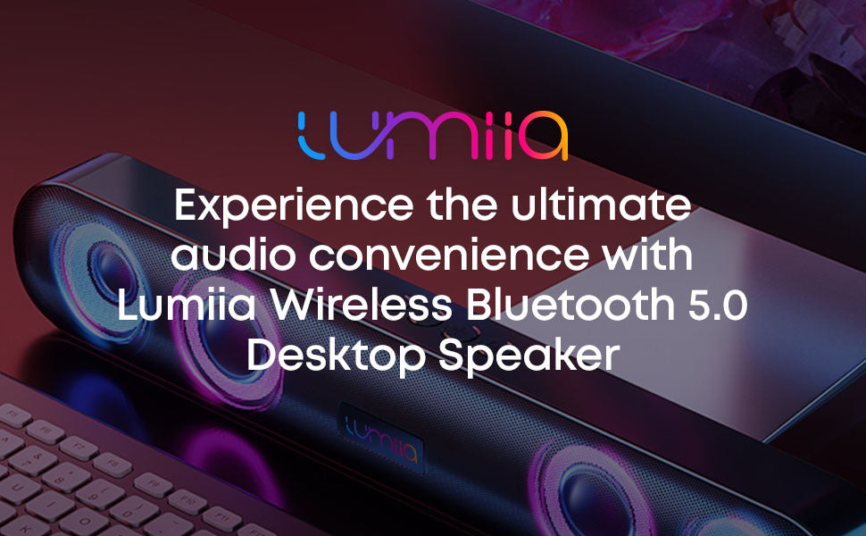 Lumiia Portable Bluetooth Speaker, Practical Indoor & Outdoor, Desktop - Wireless, Great for Mobile Phone, Home Theatre & Computers, Rechargeable Travel Speaker