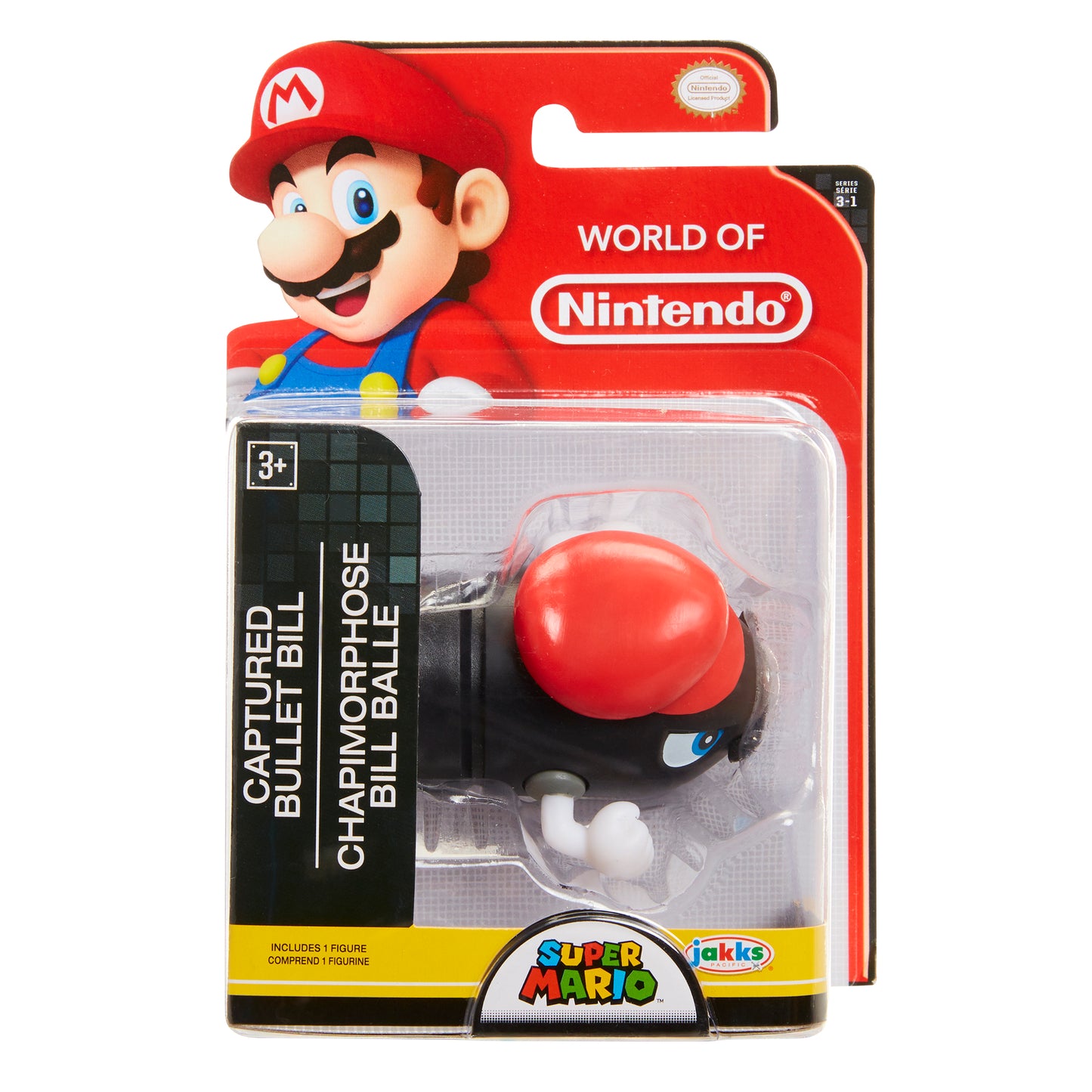 Figura de Bullet Bill capturado de Super Mario de World of Nintendo de 2,5 pulgadas