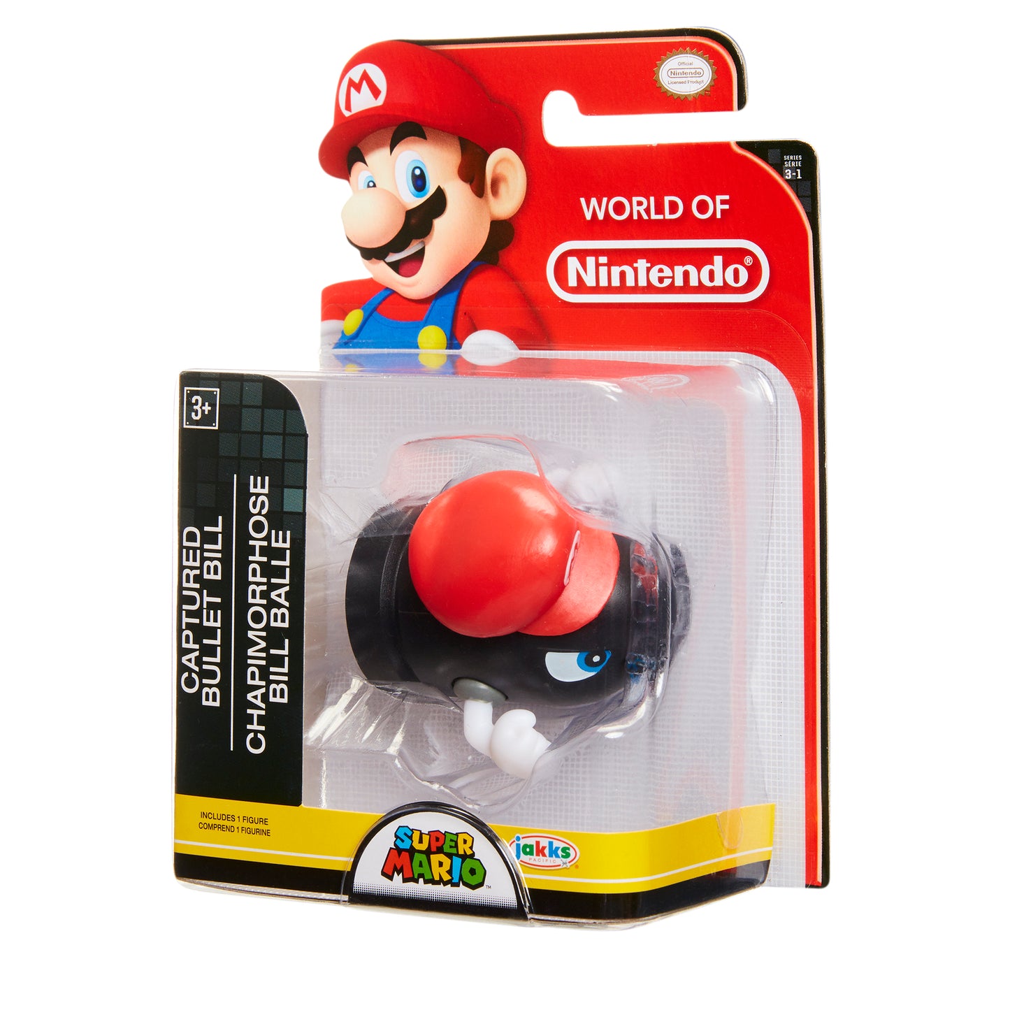 Figura de Bullet Bill capturado de Super Mario de World of Nintendo de 2,5 pulgadas