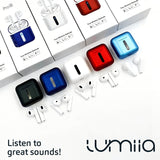 Lumiia Pro 8 Earbuds, True Wireless Earphones, HiFi Stereo Sound, Noise Reduction Headphones, Long battery White Earpods, Bluetooth Easy Connection Buds, Apple & Android Compatible