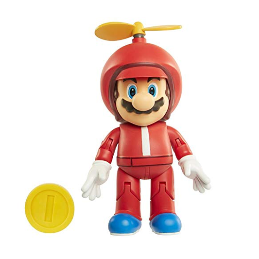 Figura de Mario con hélice de 4" de World of Nintendo con moneda